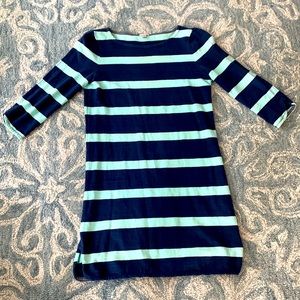 Navy and mint striped J Crew dress size XXS